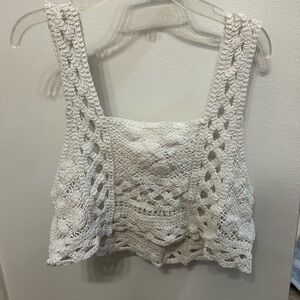 Altar'd State Ivory Crochet Tank Top